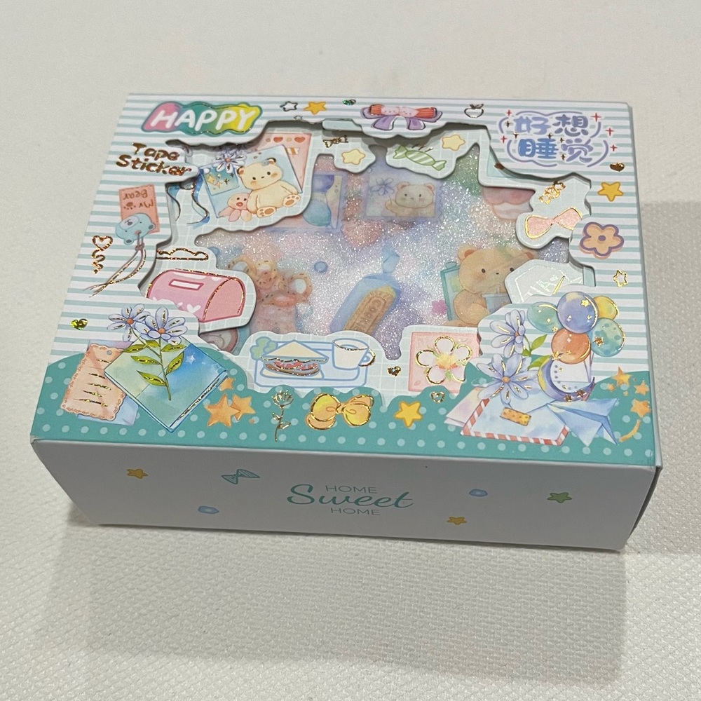 Set of 8 Sheets of Teddy Bear and Sweets Themed Glitter Stickers
